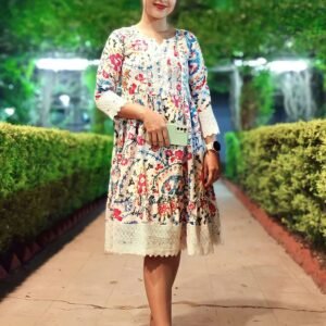 Elegant Floral Lawn Dress